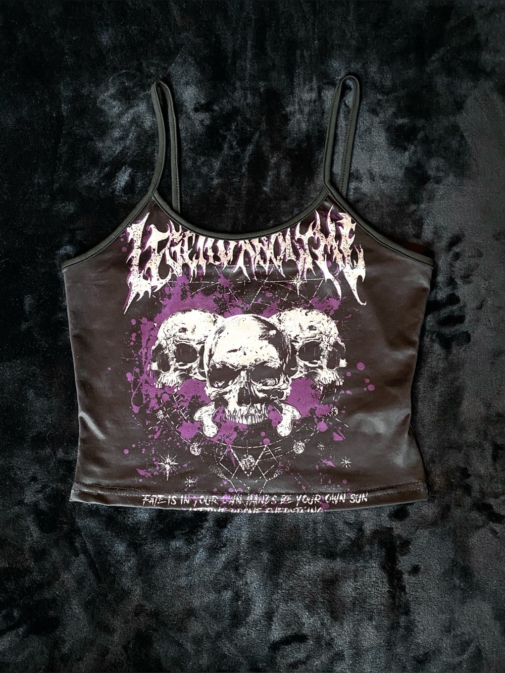 Skull Graphic Crop Tank Top Goth Metal Hardcore Punk Grunge